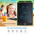 thumbnail image 3 of Graflsoa 8.5" LCD Writing Tablet for Kids - Reusable Drawing Board with Eye-Protected Screen, Lock Function & Portable Design - Green (Includes Battery & Stylus), 3 of 6