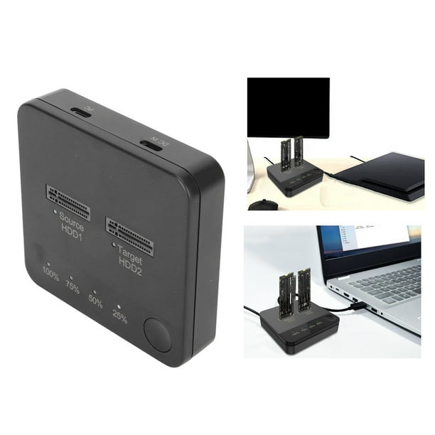 M.2 SSD Docking Station, Plug And Play Dual Bay M.2 SSD Duplicator For