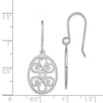 thumbnail image 2 of 925 Sterling Silver Filigree Oval Drop Dangle Earrings, 2 of 6