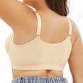 thumbnail image 3 of GPOECD Front Closure Bras for Women Underwire Vest Style Full Cup Smooth Front Buttoned Bra for Daily Comfortable Bras for Women,Black,100C, 3 of 7