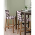 thumbnail image 2 of Pink Black Plaid Bar Stool Covers Set of 6, Farmhouse Pink Black Checkered Stretch Washable Bar Chair Covers with Backs, Removable Pub Counter Height Chair Cover for Kitchen Dining Room Cafe, 2 of 7