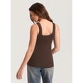 thumbnail image 4 of Maternity Tank Tops with Lacetrim Summer Sleeveless Pregnancy Shirts Cotton Ribbed, 4 of 5
