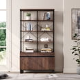 thumbnail image 3 of WAMPAT 73" Tall Bookshelf with Storage Cabinet，5 Tier Industrial Standing Display Bookcase for Home & Office, 3 of 7