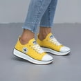 thumbnail image 3 of Zapatos de lona con plataforma para mujer, zapatillas con cordones y punta redonda de color sólido, zapatos bajos casuales, 3 of 4