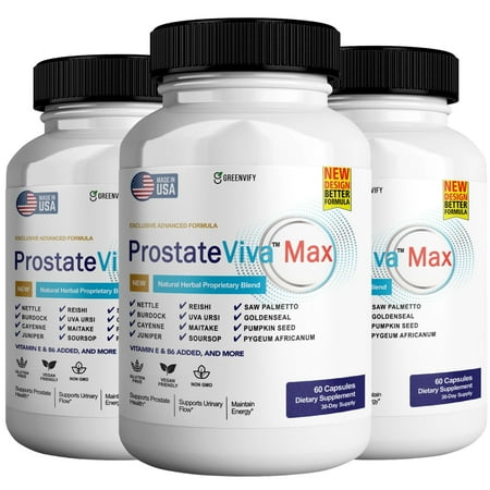 ProstateViva Max Prostate Support Supplement for Men, Maximum Strength, All-Natural Formula, 180 Capsules