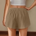thumbnail image 5 of Clearance Sales Today Sales Prime! lcziwo Solid Shorts for Women Drawstring High Waisted Wide Leg Shorts Comfy Lightweight Casual Summer Beach Shorts with Pockets Khaki S, 5 of 9