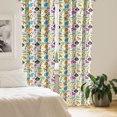 thumbnail image 2 of Ambesonne Cartoon Curtains, Various Animals, Pair of 28"x95", Multicolor, 2 of 5