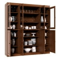 thumbnail image 2 of Palace Imports 100% Solid Wood Kitchen Pantry Storage Cabinet with Glass Doors, Adjustable Shelves and 2-Drawers, Mocha, 2 of 5