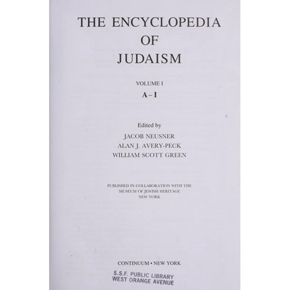 Pre-Owned The Encyclopedia of Judaism, Vol. 1: A-I, 9780826411754, 0826411754, Hardcover,