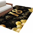 thumbnail image 2 of 4x6 Area Rugs, Happy 18th Birthday Non-Skid Rubber Backing Large Rectangle Rugs - Living Room Bedroom Home Office, Black Golden Balloon Cake Fireworks Indoor Floor Mat Carpets Washable Rug, 2 of 9