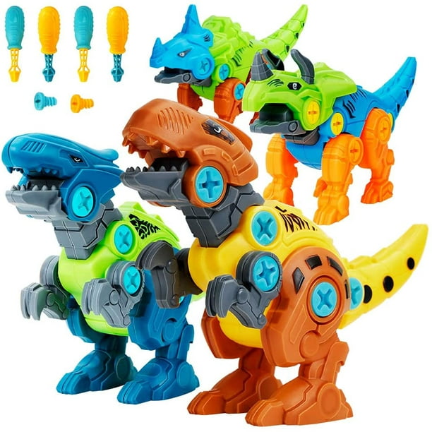 Jouets de Dinosaure pour 3 4 5 6 Garçons de 7 Ans, Démontez les Jouets de  Dinosaure pour Enfants 3-5 Jouets de Construction de Tige, Jouets de  Dinosaure Cadeaux d'Anniversaire Garçons Filles 