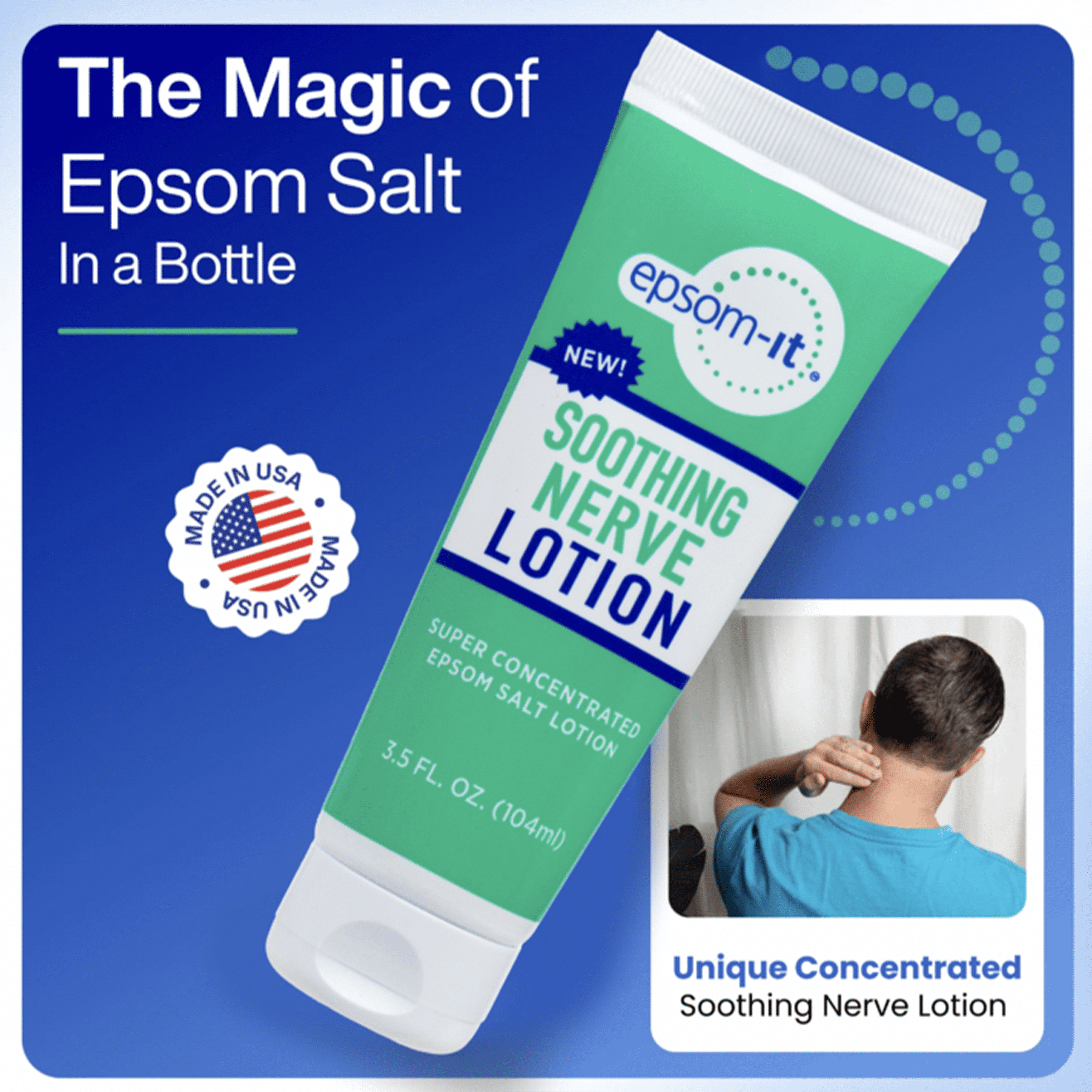 (3 pack) Epsom-It Soothing Nerve Tube - Epsom Salt Magnesium Lotion, Topical Magnesium Cream with Capsaicin & Arnica to Provide Comfort for Legs, Knee and Feet, 3.5 oz.