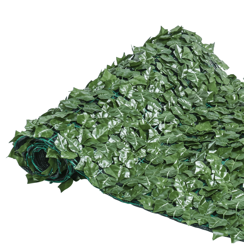 Yaheetech 3pcs 38''x 116'' Artificial Faux Ivy Leaves Garden Ornaments Decorative Fence Screen with Mesh Backing, Green