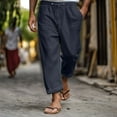 thumbnail image 5 of Men's Casual Summer Pants Loose Fit Comfortable Lightweight Breathable Trousers for Daily Wear Leisure Activities Yoga Beach Walking Mens Beach Pants Trousers Vacation Cargo Pants, 5 of 5