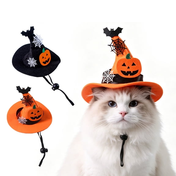Kicpot Halloween Pet Witch Hat Headdress Dog Cat Headband for Holiday Costume and Photography Prop