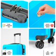 thumbnail image 3 of 3-Piece ABS Hard Shell Luggage Set – 20/24/28" Suitcases with Spinner Wheels & TSA Lock (Blue), 3 of 6
