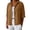 Brown, variant on Sheghy Womens Tops Oversized Urban Solid Cotton Linen Lapel Button Curved Hem 3/4 Sleeve Outer Shirt Black S