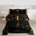 thumbnail image 2 of Manfei Cartoon Cat Kitten Bedding Comforter Set for Kids, Mystic Bohemian Animal Twin Comforter Sets, Tribal Western Damask Reversible Bedding Set, Luxury Bedroom Decor, 2 Pieces, 2 of 8