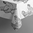thumbnail image 5 of White Chicken Sketch Pattern Square Tablecloth,Waterproof Square Table Cover,Wipeable Spillproof Washable Table Cover for Home Kitchen Party Decor 42"X42"(107x107cm), 5 of 6