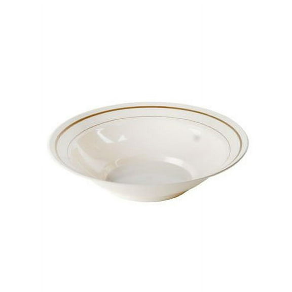 Ivory / Gold Masterpiece 10oz. Plastic Bowl 15ct.