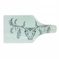 thumbnail image 1 of Antlers Cutting Board, Illustration of a Deer Skull Bone and Feathers Boho Pattern Tribal, Decorative Tempered Glass Cutting and Serving Board, Wine Bottle Shape, Charcoal Grey White, by Ambesonne, 1 of 1