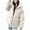 Beige, variant on Hvyesh Puffer Jacket Womens Winter Zip Up Padded Down Jackets Thicken Warm Solid Hood Puffer Coats Parka Blue M