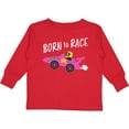 thumbnail image 3 of Inktastic Born to Race- Pink Race Car Boys or Girls Long Sleeve Toddler T-Shirt, 3 of 5