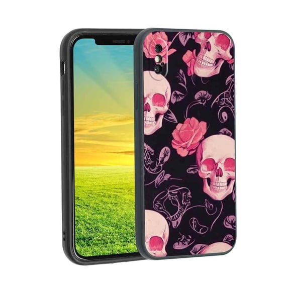 Compatible with iPhone X Phone Case, Skull-10 Case Silicone Protective for Teen Girl Boy Case for iPhone X