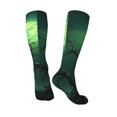 thumbnail image 5 of Lsque Green Night Sky Moon Branches Printed Crew Socks Men's Women's LightWeight Thin Casual Calf Socks ,Knee High Socks,Cotton Socks, 5 of 9