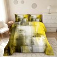 thumbnail image 2 of Manfei Abstract Oil Painting Full Size Comforter Sets, Yellow Gray Brushstroke Bedding Comforter Set, Yellow Gray, Black Reversible 3pcs, 1 Comforter and 2 Pillowcases, 2 of 6