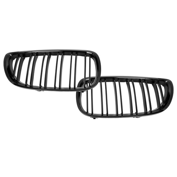 Unique Bargains 1 Pair Glossy Black Car Front Kidney Grille for BMW E92