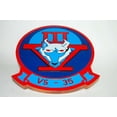 thumbnail image 2 of VS-35 Blue Wolves (Older logo) Plaque, 14, Mahogany, Navy, 2 of 2
