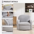 thumbnail image 5 of Bonzy Home 360° Swivel Accent Chair, Upholstered Chenille Armchair with Thick Cushion & Curved armrest, Single Lounge Chair for Living Room Bedroom Study Office, Gray, 5 of 7