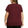 thumbnail image 4 of DARING DIVA Women's Plus Fashion Basic Short Sleeve Top 2X Burgundy, 4 of 6