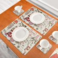 thumbnail image 5 of SKYSONIC Vintage Christmas Leather Placemats 4pcs Non Slip Heat-Resistant Washable Waterproof Table Place Mats with Coasters for Kitchen Dining Table Holiday Home Decoration,11.8" x 17.5", 5 of 5