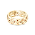 thumbnail image 3 of AFFY Round Simulated Citrine Hollowing Flower Ring for Women 14K Yellow Gold over Silver-7, 3 of 5