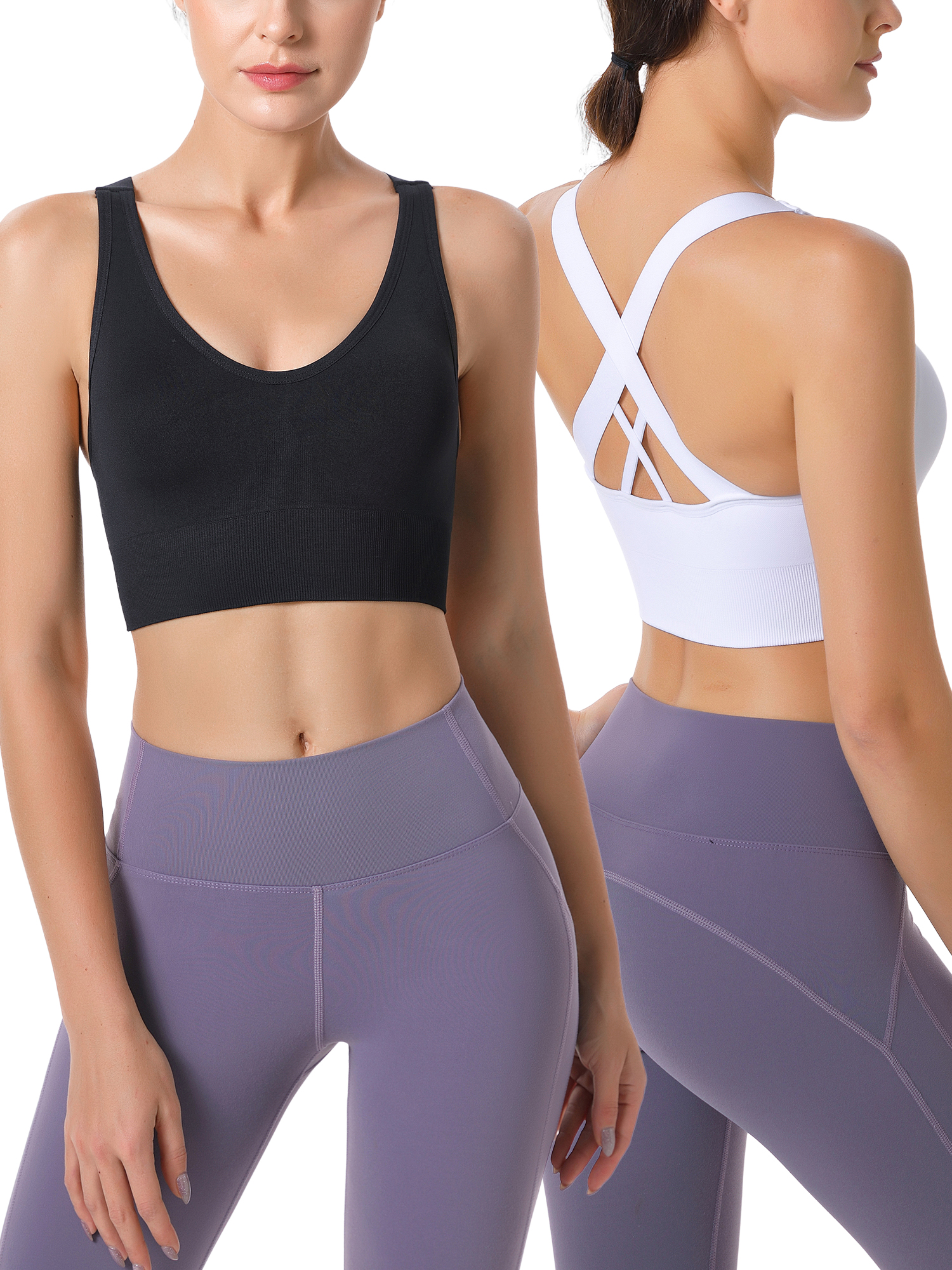 Hanerdun 3-Pack Women's Padded Seamless Sports Bra photo 6