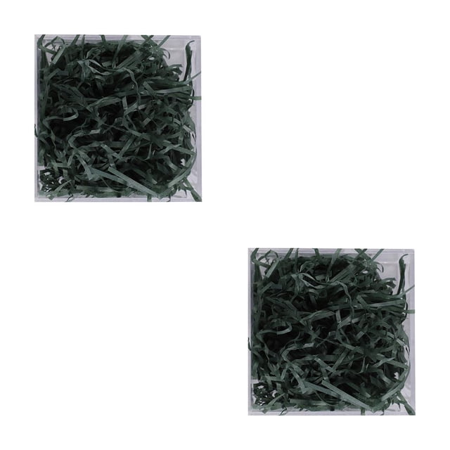 Bewildely 1 paquete de relleno de rafia de papel Lafite, decoraciones de relleno arrugadas trituradas, artilugios de confeti prácticos, verde Ejercito verde 2piezas