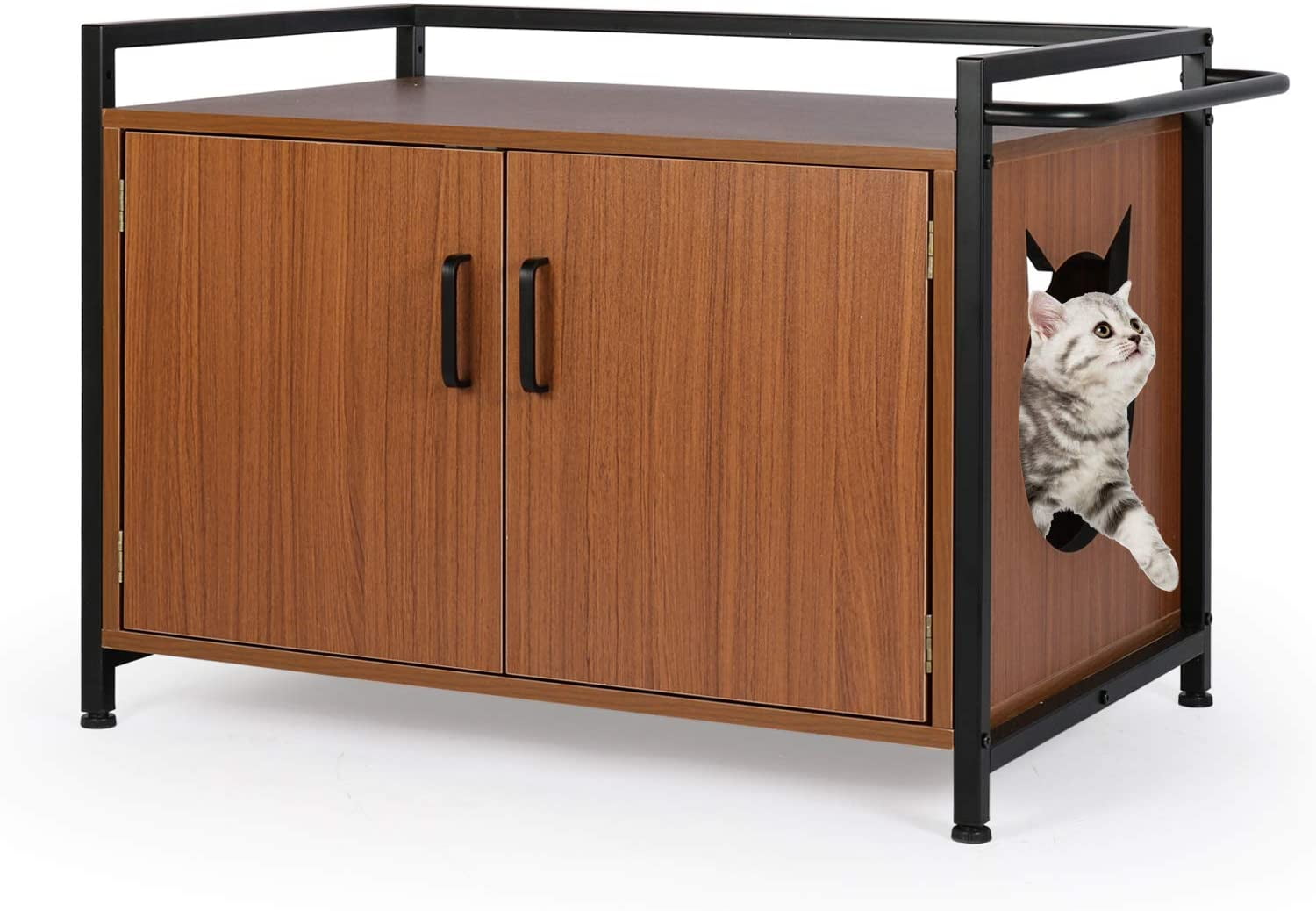 Cat Litter Box Enclosure, Multifunctional Cat House Washroom Bench