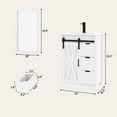 thumbnail image 5 of Blotout 24" Bathroom Vanity with Sink & Faucet & Mirror, Farmhouse Bathroom Vanity Cabinet Set with Sliding Barn Door & 3 Drawers, Freestanding Single Bath Storage Vanity Ceramic Sink, White, 5 of 8