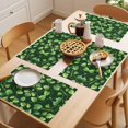 thumbnail image 5 of Green Leaves Placemats Set of 8 Retro Botanical Garden Pastoral Plants Place Mats Indoor Wipeable Table Mats Washable Cloth Dining Table Placemats for Kitchen Holiday Party Home Decor 13x19 Inch, 5 of 9