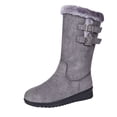 thumbnail image 2 of OKBOP Women's Faux Fur Trim Winter Boots Insulated Mid-Calf Zip-Up Chunky Sole Cozy Warm 41, 2 of 5