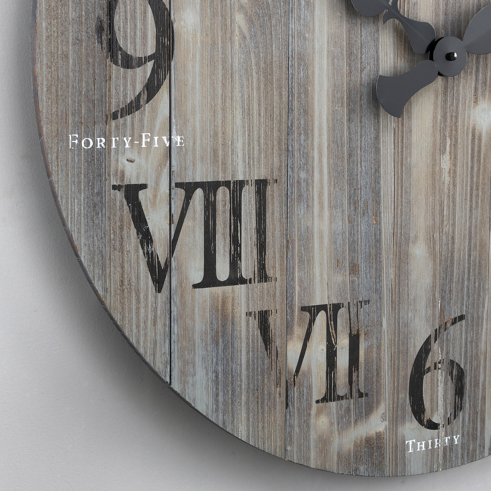 FirsTime & Co. Gray Rustic Barn Wood Wall Clock, Farmhouse, Analog, 24 x 2 x 24 in