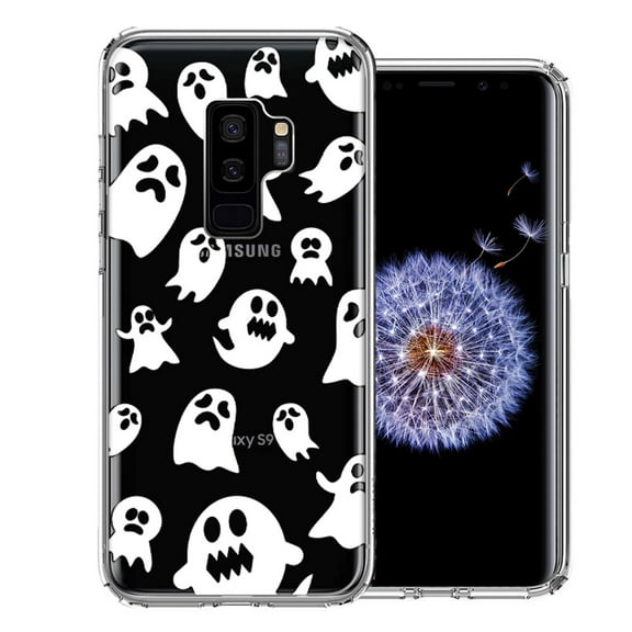 MUNDAZE For Samsung Galaxy S9 Plus Halloween Spooky Ghost Design Double Layer Phone Case Cover