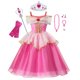 thumbnail image 1 of Disney Bella Durmiente Niñas Princesa Vestido Niño Cosplay Disfraz Aurora Vestidos Vestido Halloween Carnaval Fiesta Niños Ropa 9-10T (Etiqueta 150) Gao Jinjia LED, 1 of 2