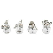 Silver Colored Hat and Scarf Snowman Figure Collection - By Ganz (4 pc)