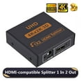 thumbnail image 2 of 4K 3D HDMI-Compatible Splitter HD 1080P 2 Dual Port HDMI Splitter 1 in 2 Out Adapter for PC DVD TV, 2 of 6