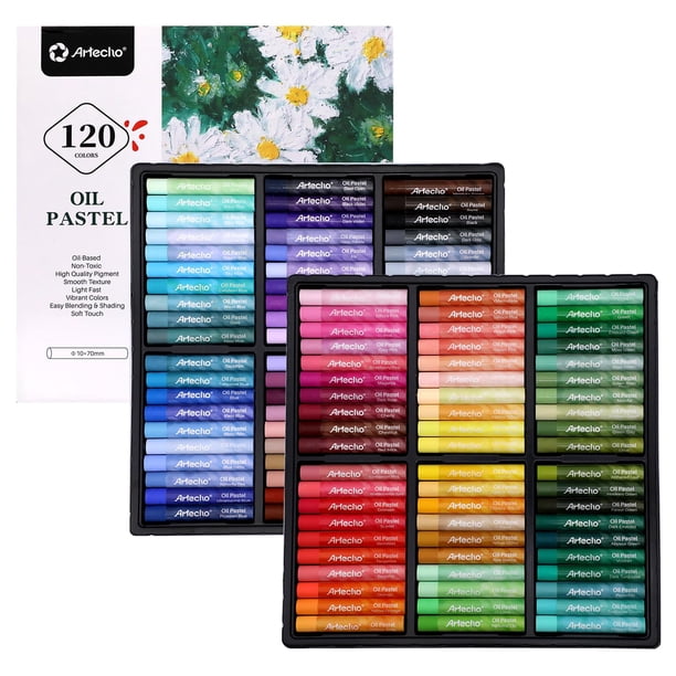 Set de pasteles al óleo Artecho de 120 colores, suaves, 10 x 7 cm