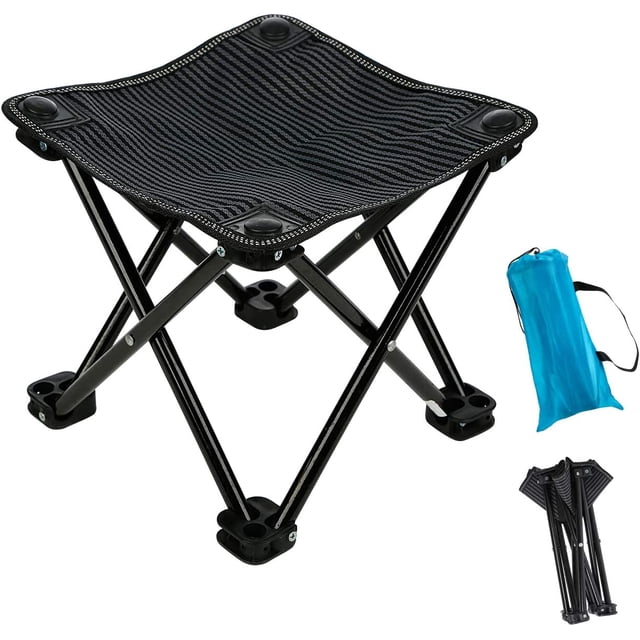 Mini taburete plegable portátil, silla plegable para exteriores para camping, pesca, viajes, senderismo, jardín, playa, silla de plegado rápido de tela Oxford con bolsa de transporte