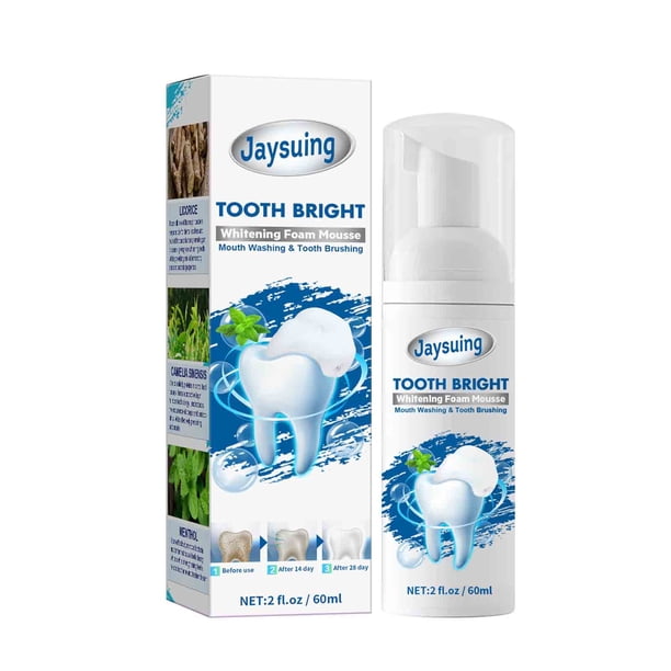 Pasta de dientes, Pasta de dientes blanqueadora, Pasta de dientes en espuma Dientes amarillentos Aliento de dientes Pasta de dientes de espuma portátil Limpieza bucal 60ML la pasta de dientes